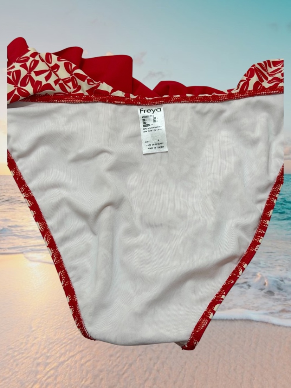FREYA Charleston Rio Ruffled Bikini Bottom. L. Red/White. Excel. Used Cond. - Picture 5 of 5